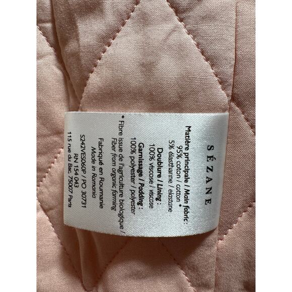 Sezane Farel Jacket Powdery Pink Quilted Jacket NWT 36 8 Barn Coat - Picture 10 of 10